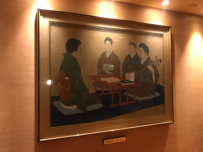 伊東深水 「古曲の人々」
